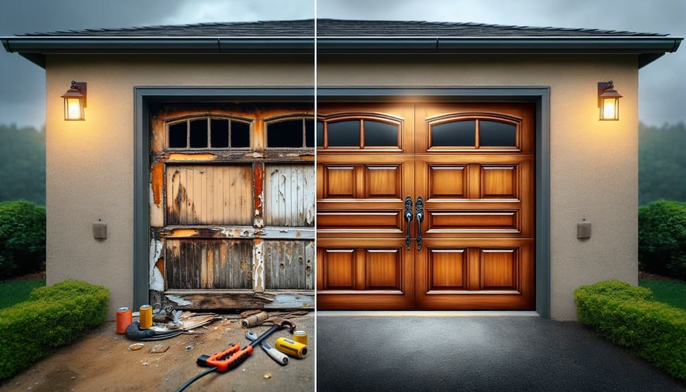 Garage door work in Hancock